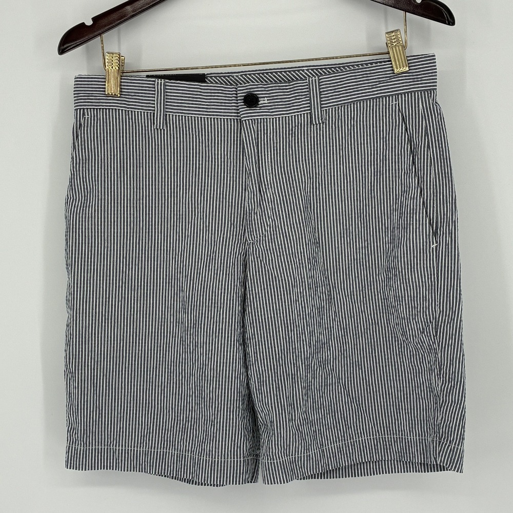 Banana Republic Aiden Shorts Blue Striped 9" Inseam Seersucker Men's Size 30 NWT